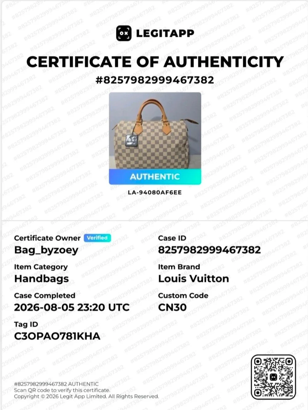 CN30 💟 Louis Vuitton Damier Azur Speedy 30